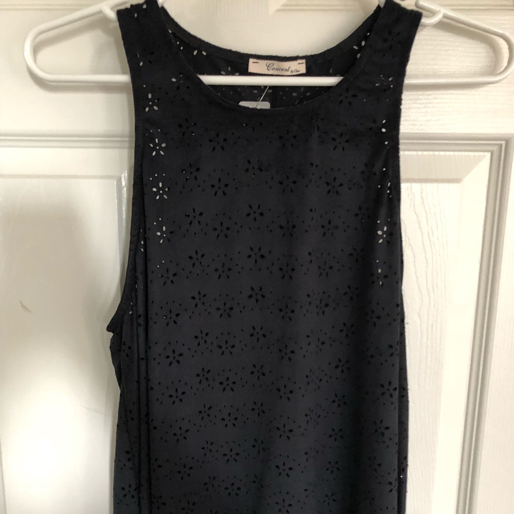 Flowy top with flower cutouts